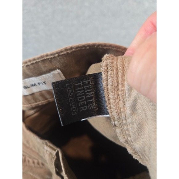 Flint & Tinder 365 Pants Mens 34x30 Brown Slim Fit Stretch Chino Huckberry - Picture 6 of 13